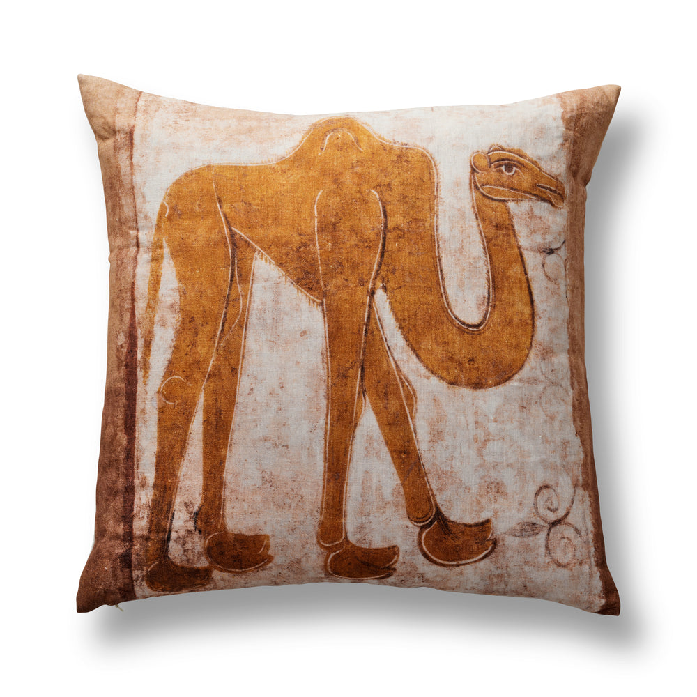 Camel throw shop pillows