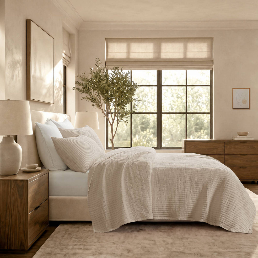 Hayden 3-Piece Cotton Blend Textured Knit Quilt Set