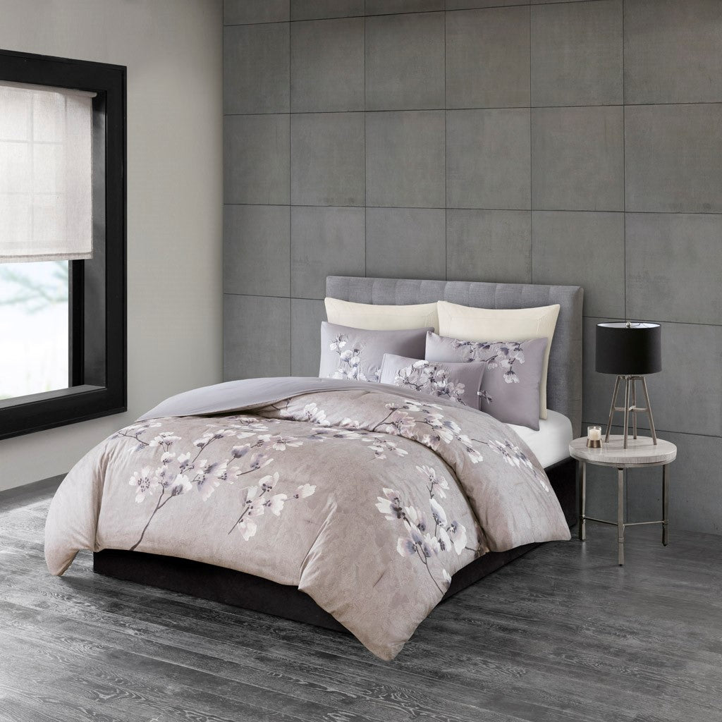 Sakura Blossom Lilac 3 Piece Comforter Set Comforter Sets By JLA HOME/Olliix (E & E Co., Ltd)