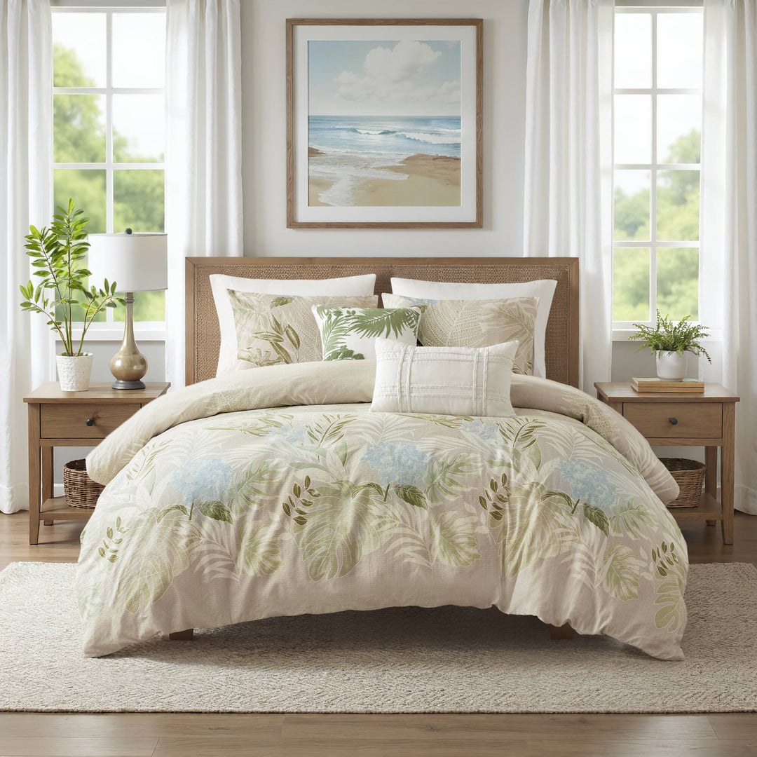 Kiawah Island Taupe 5 Piece Duvet Cover Set Duvet Covers By JLA HOME/Olliix (E & E Co., Ltd)