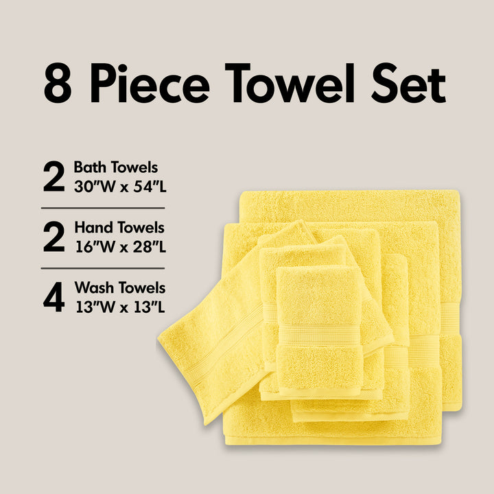 Zenta 100% Cotton 8 Piece Towel Set