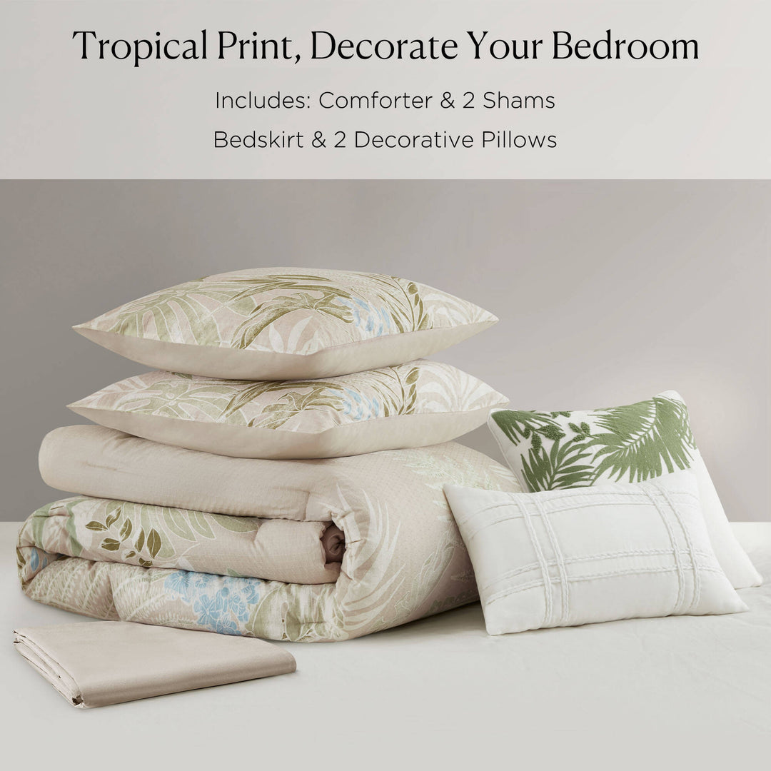 Kiawah Island Taupe 6 Piece Comforter Set Comforter Sets By JLA HOME/Olliix (E & E Co., Ltd)