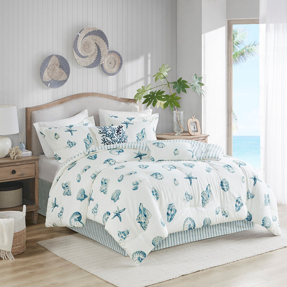 Marco Polo Blue 4 Piece Comforter Set Comforter Sets By JLA HOME/Olliix (E & E Co., Ltd)