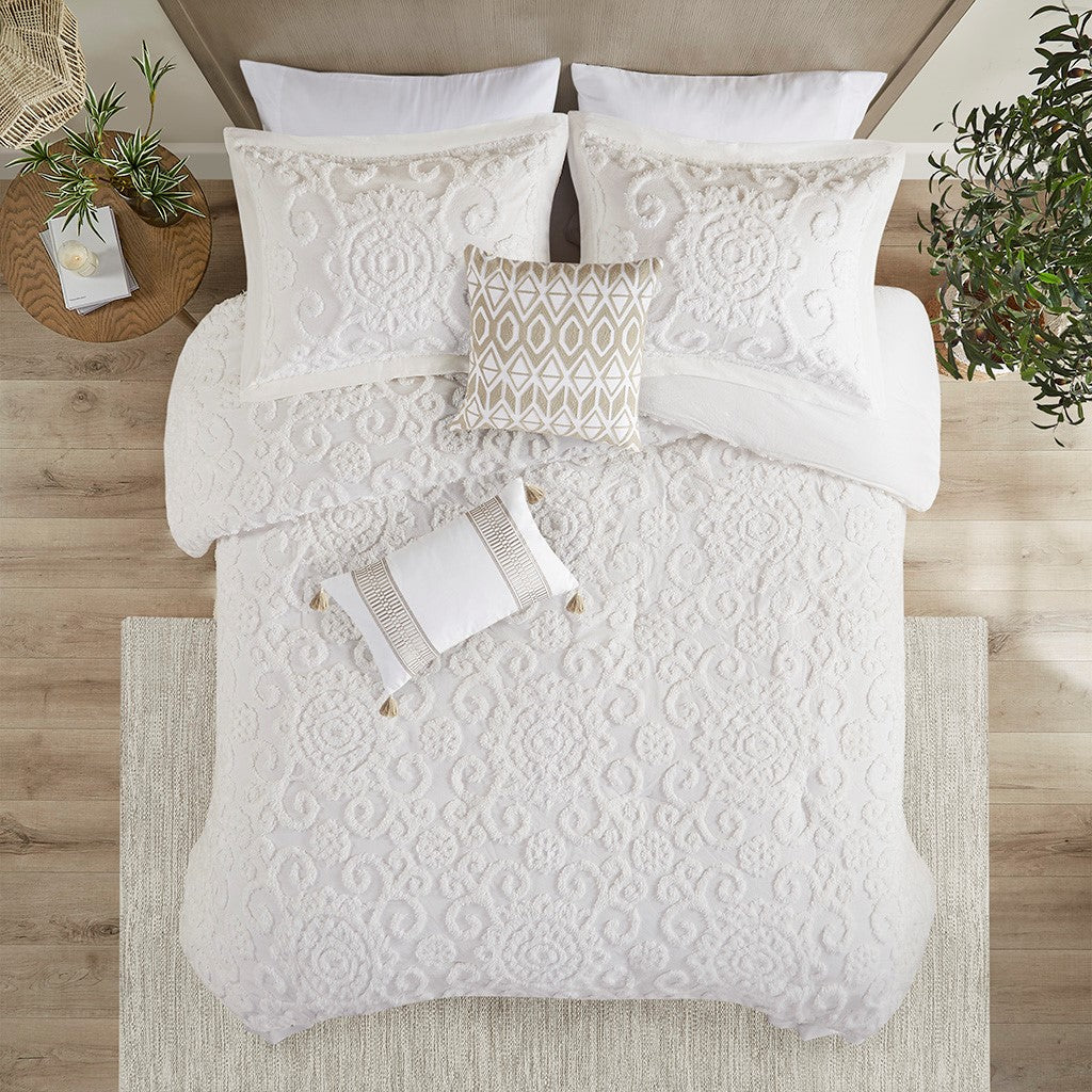Valencia Ivory 3 Piece Comforter Set Comforter Sets By JLA HOME/Olliix (E &amp; E Co., Ltd)