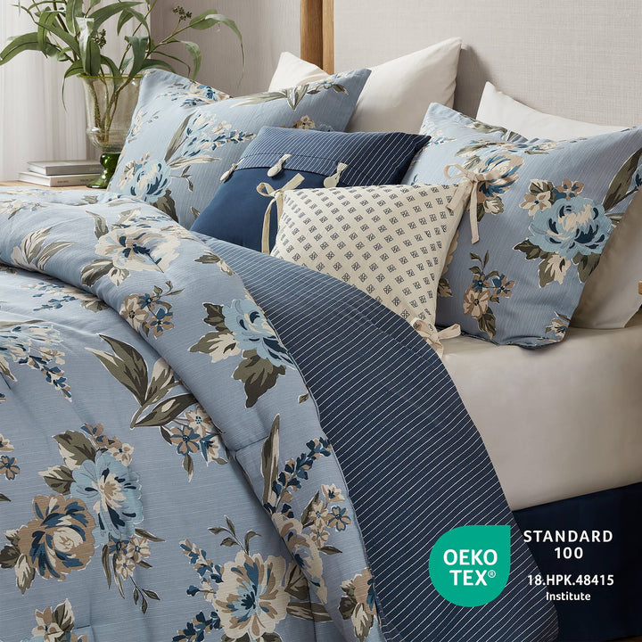 Salara Blue 7 Piece Comforter Set Comforter Sets By JLA HOME/Olliix (E & E Co., Ltd)
