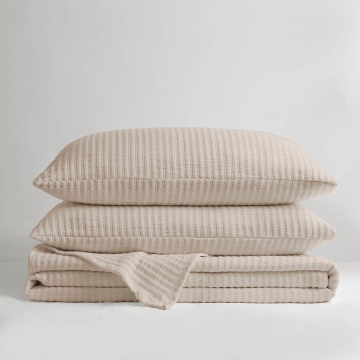 Hayden 3-Piece Cotton Blend Textured Knit Quilt Set