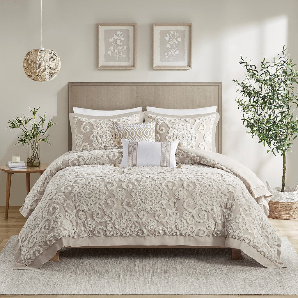 Cayman Taupe 3 Piece Comforter Set Comforter Sets By JLA HOME/Olliix (E & E Co., Ltd)