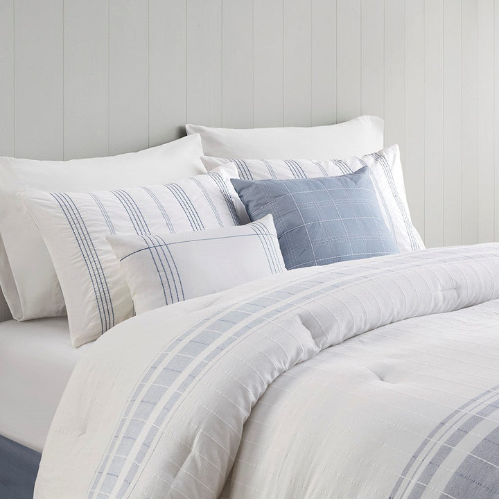 Kateline White/Blue 6 Piece Comforter Set Comforter Sets By JLA HOME/Olliix (E & E Co., Ltd)
