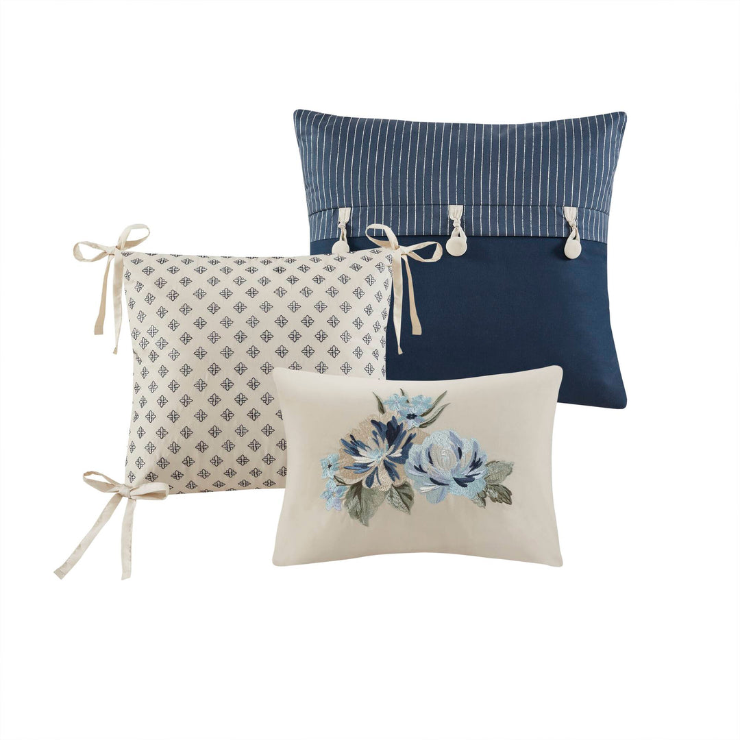 Salara Blue 7 Piece Comforter Set Comforter Sets By JLA HOME/Olliix (E & E Co., Ltd)