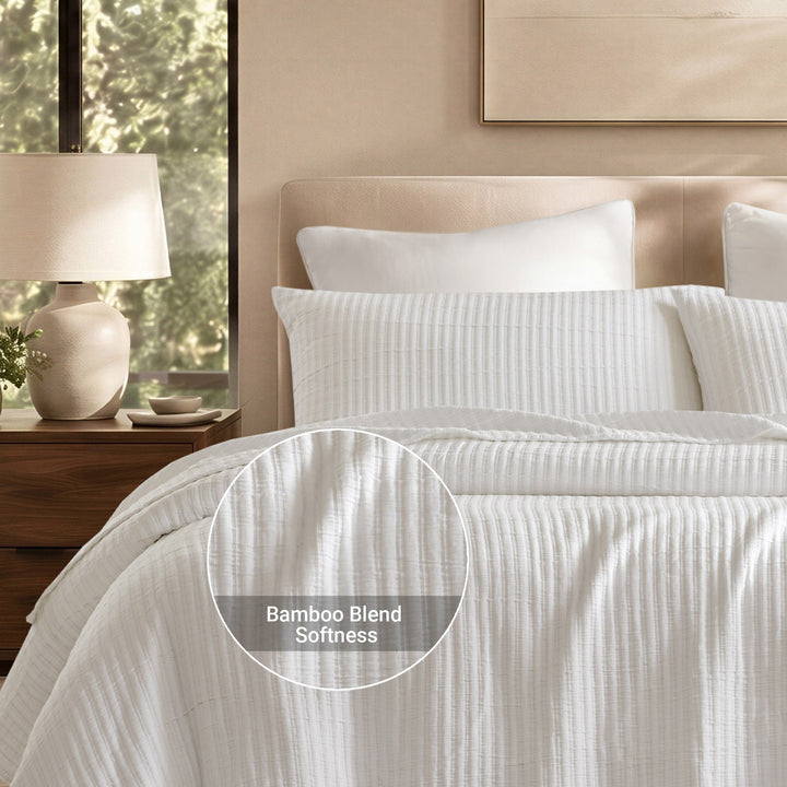 Hayden 3-Piece Cotton Blend Textured Knit Quilt Set