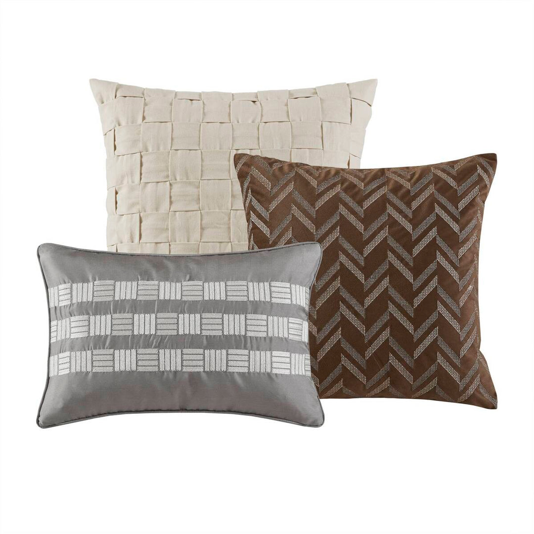 Prescott Taupe 9 Piece Comforter Set Comforter Sets By JLA HOME/Olliix (E & E Co., Ltd)