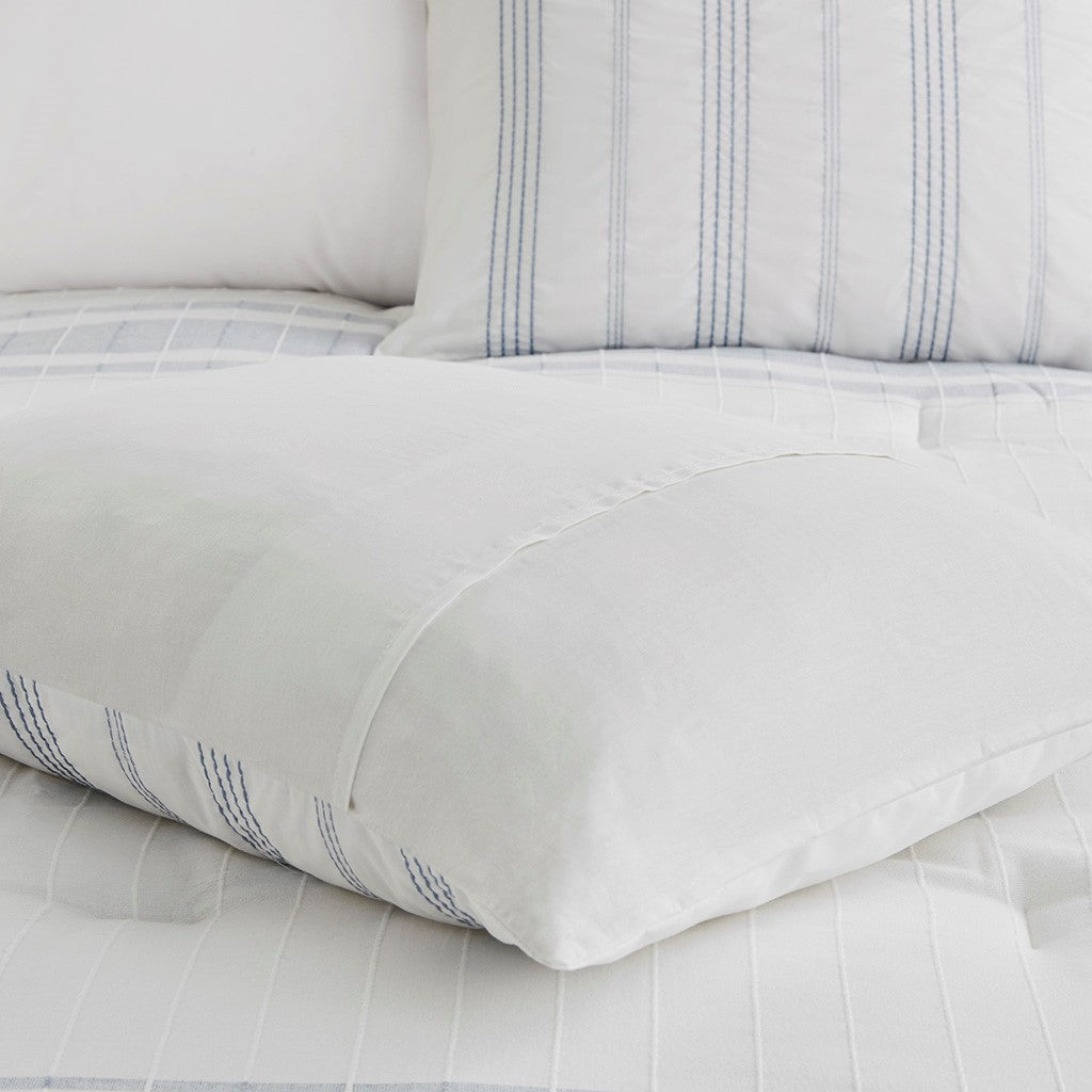 Kateline White/Blue 6 Piece Comforter Set Comforter Sets By JLA HOME/Olliix (E & E Co., Ltd)