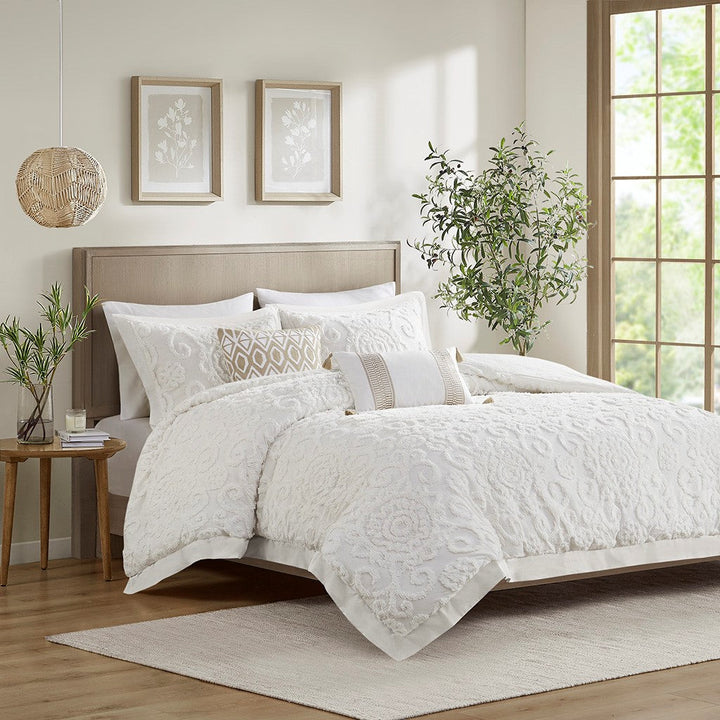 Valencia Ivory 3 Piece Comforter Set Comforter Sets By JLA HOME/Olliix (E &amp; E Co., Ltd)