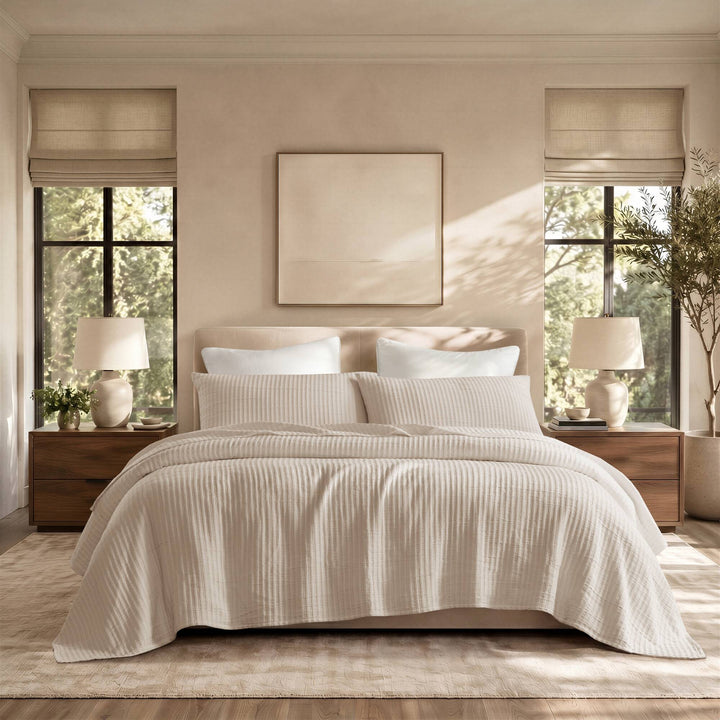 Hayden 3-Piece Cotton Blend Textured Knit Quilt Set