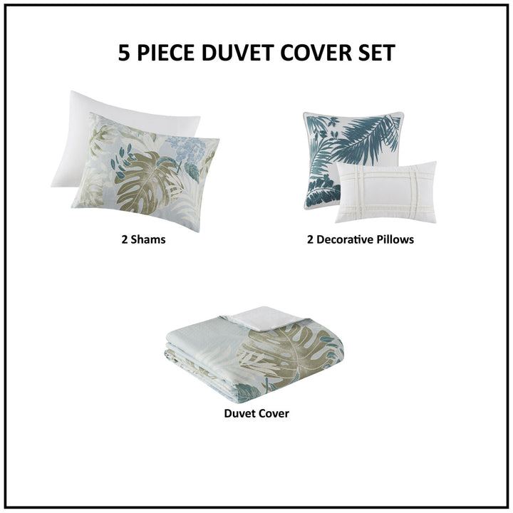 Kiawah Island Blue 5 Piece Duvet Cover Set Duvet Covers By JLA HOME/Olliix (E & E Co., Ltd)
