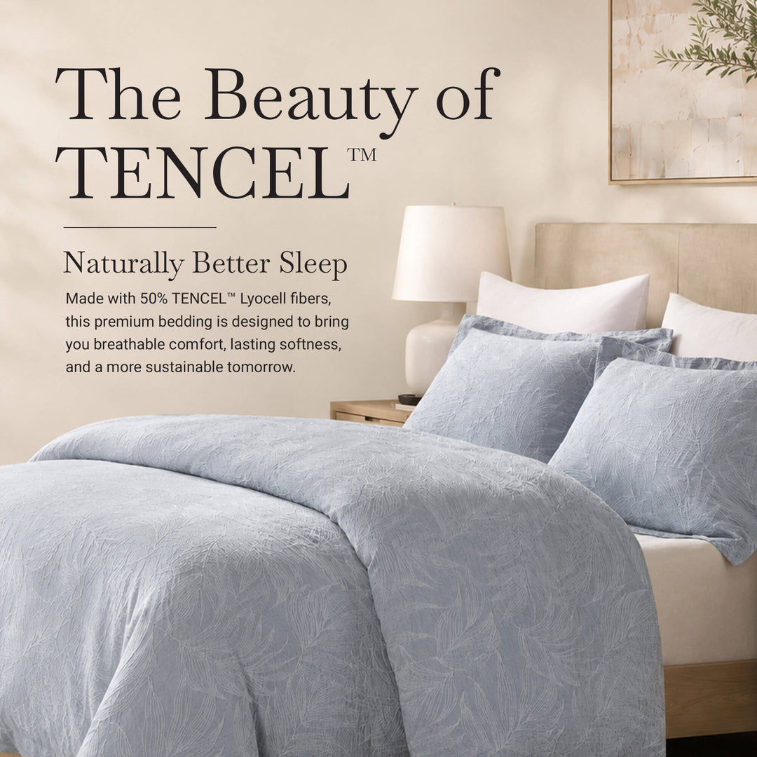 Serene TENCEL™ Cotton Jacquard 3 Piece Duvet Cover Set