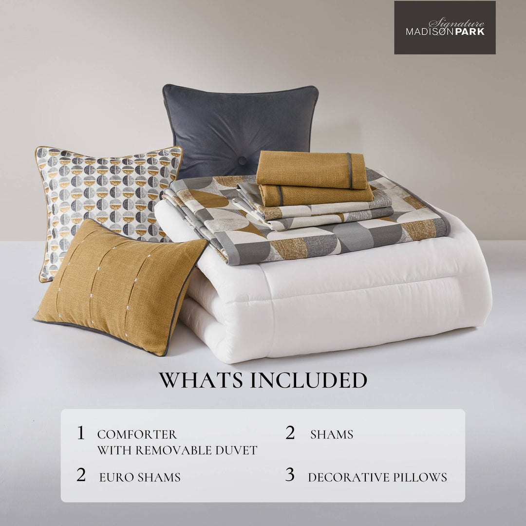 Cirque Gold 9 Piece Comforter Set Comforter Sets By JLA HOME/Olliix (E & E Co., Ltd)