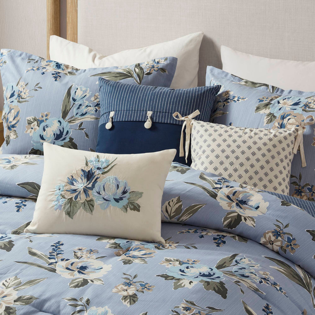 Salara Blue 7 Piece Comforter Set Comforter Sets By JLA HOME/Olliix (E & E Co., Ltd)