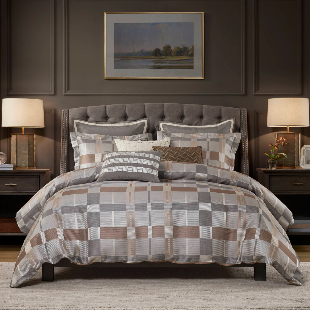 Prescott Taupe 9 Piece Comforter Set Comforter Sets By JLA HOME/Olliix (E & E Co., Ltd)