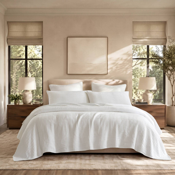 Hayden 3-Piece Cotton Blend Textured Knit Quilt Set