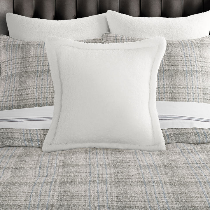 Alejandro White Square Decorative Throw Pillow 18" x 18" Throw Pillows By J. Queen New York