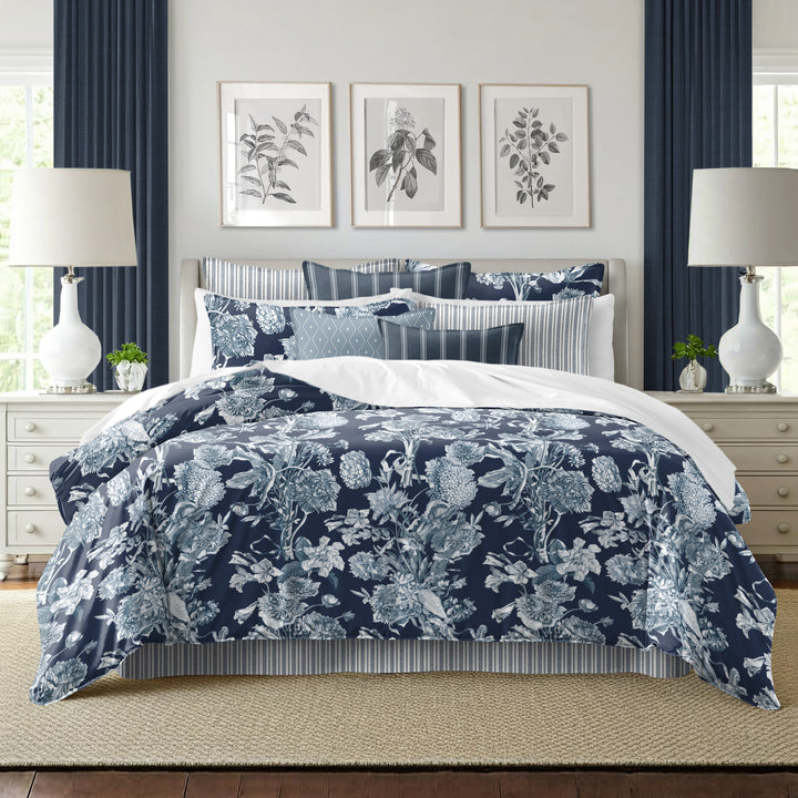 Alexandria Indigo 8 Piece Duvet Cover Set Duvet Covers By Colcha Linens