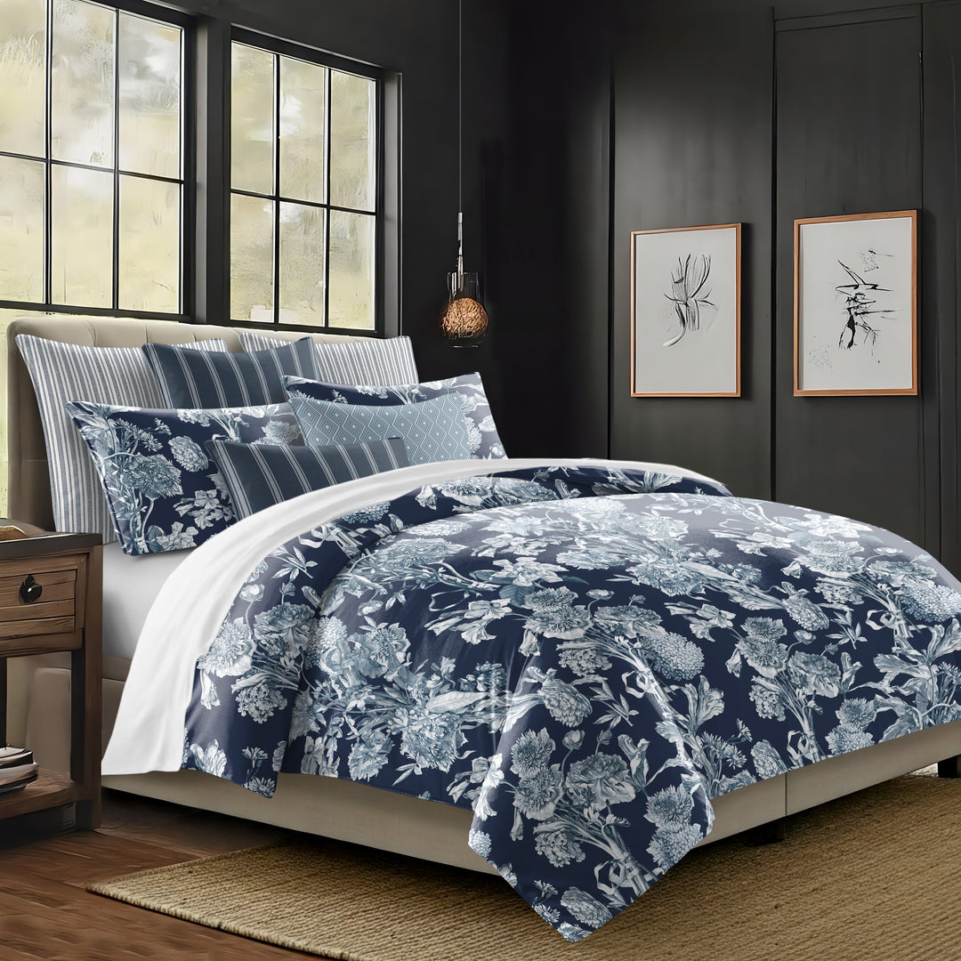 Alexandria Indigo 8 Piece Coverlet Set Coverlet By Colcha Linens