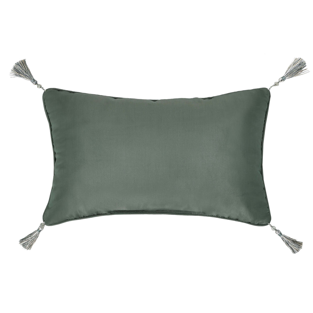 Alina Dusty Teal Boudoir Decorative Throw Pillow 21" x 14" Throw Pillows By J. Queen New York