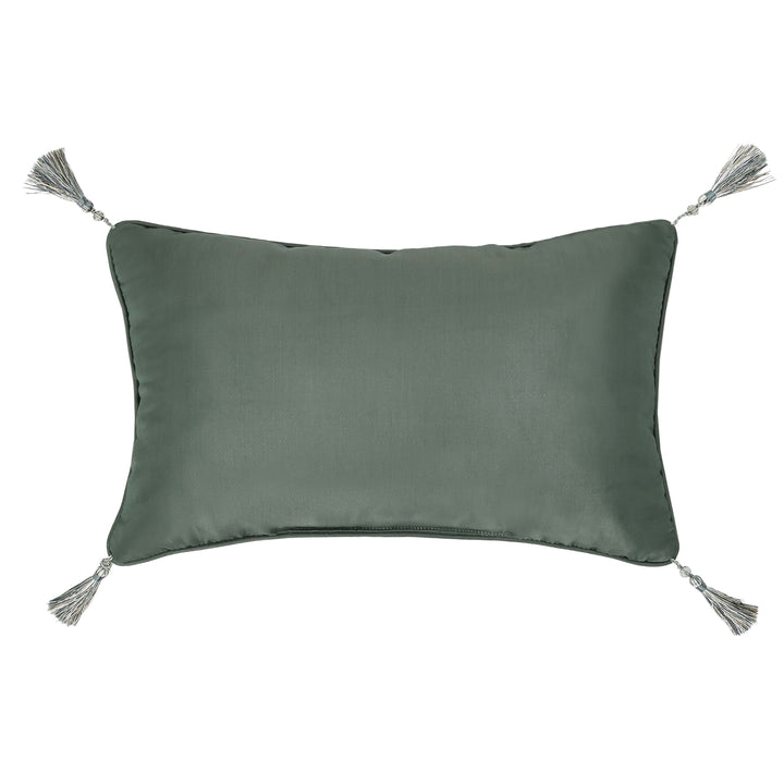 Alina Dusty Teal Boudoir Decorative Throw Pillow 21" x 14" Throw Pillows By J. Queen New York