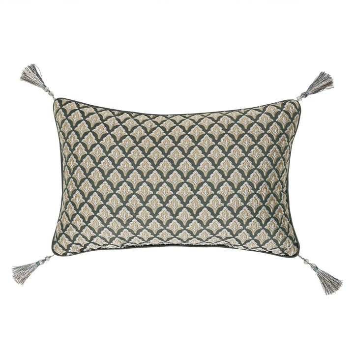 Alina Dusty Teal Boudoir Decorative Throw Pillow 21" x 14" Throw Pillows By J. Queen New York
