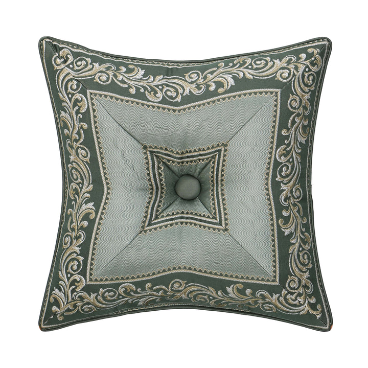 Alina Dusty Teal Square Decorative Throw Pillow 18" x 18" Throw Pillows By J. Queen New York
