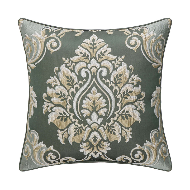 Alina Dusty Teal Square Decorative Throw Pillow 20" x 20" Throw Pillows By J. Queen New York