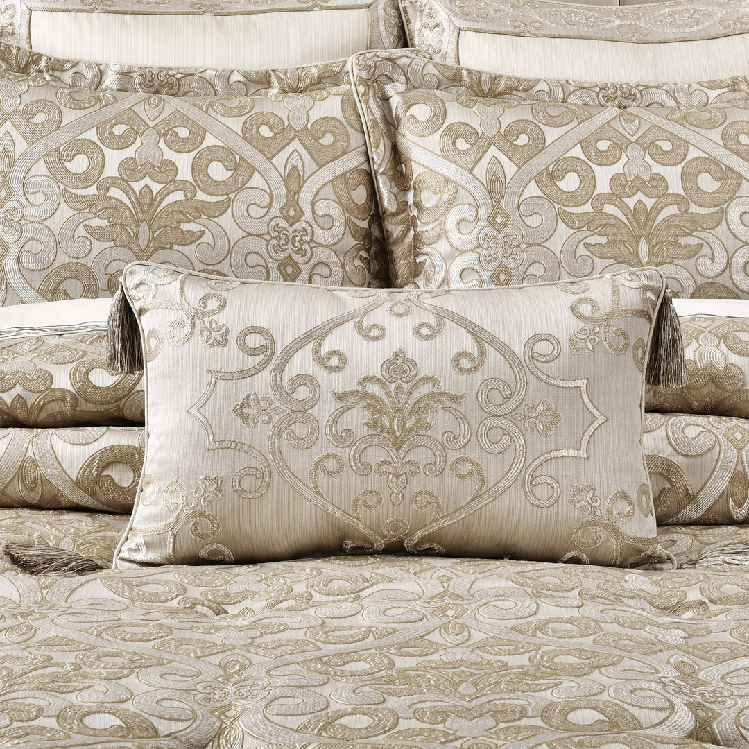 Amaretto Gold Boudoir Decorative Thow Pillow 22" x 14" Throw Pillows By J. Queen New York