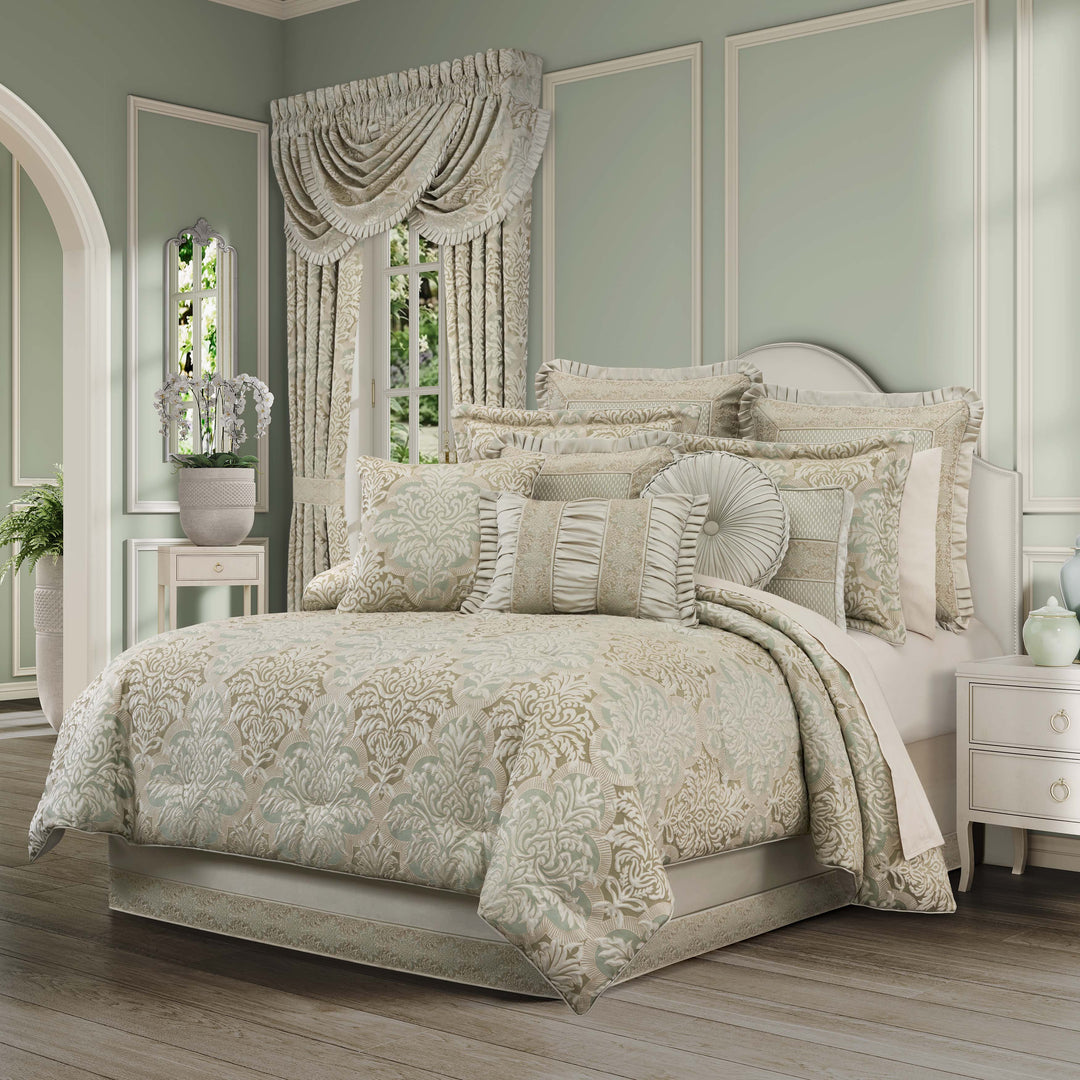 Anastasia Aqua 4 Piece Comforter Set Comforter Sets By J. Queen New York