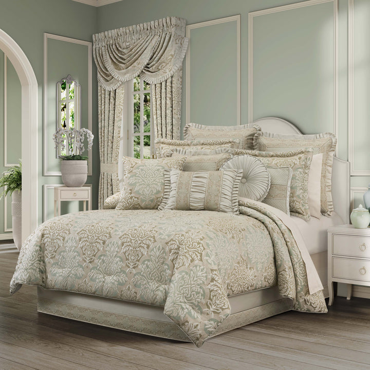 Anastasia Aqua 4 Piece Comforter Set Comforter Sets By J. Queen New York