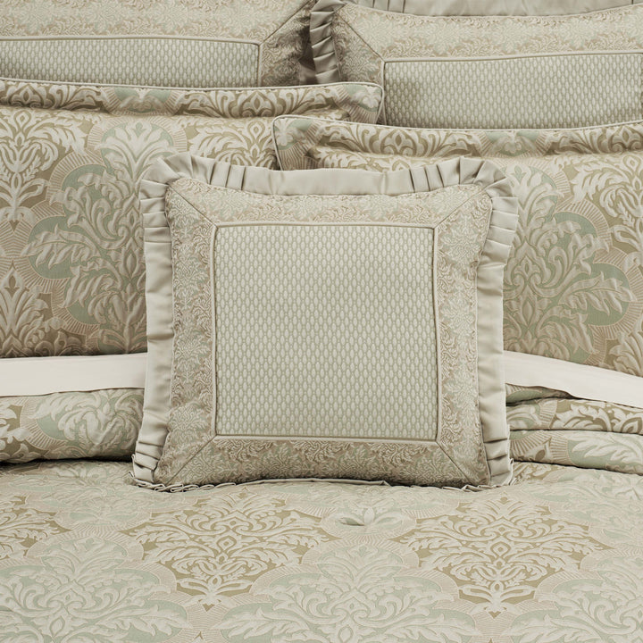 Anastasia Aqua Square Decorative Throw Pillow 20" x 20" Throw Pillows By J. Queen New York