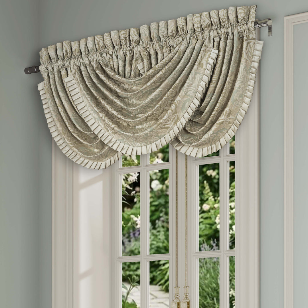 Anastasia Aqua Waterfall Window Valance Window Valances By J. Queen New York