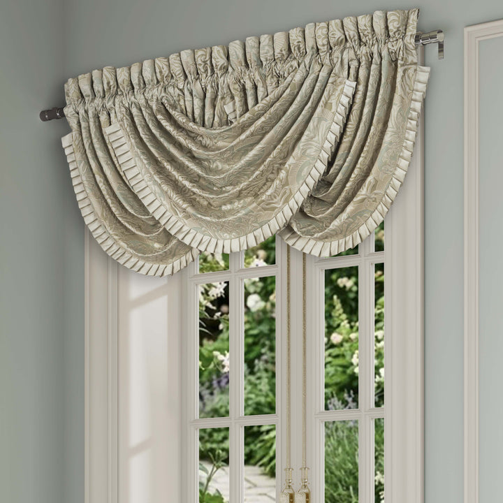 Anastasia Aqua Waterfall Window Valance Window Valances By J. Queen New York