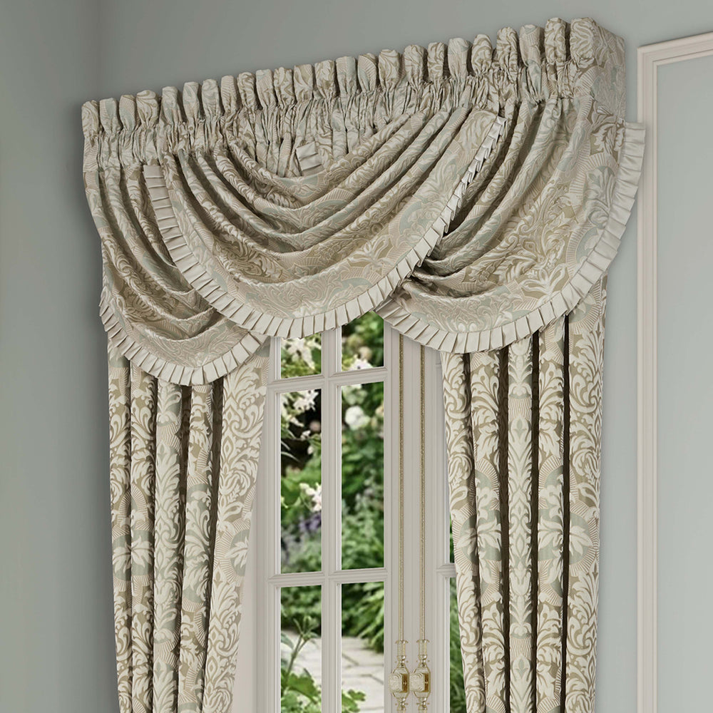 Anastasia Aqua Waterfall Window Valance Window Valances By J. Queen New York