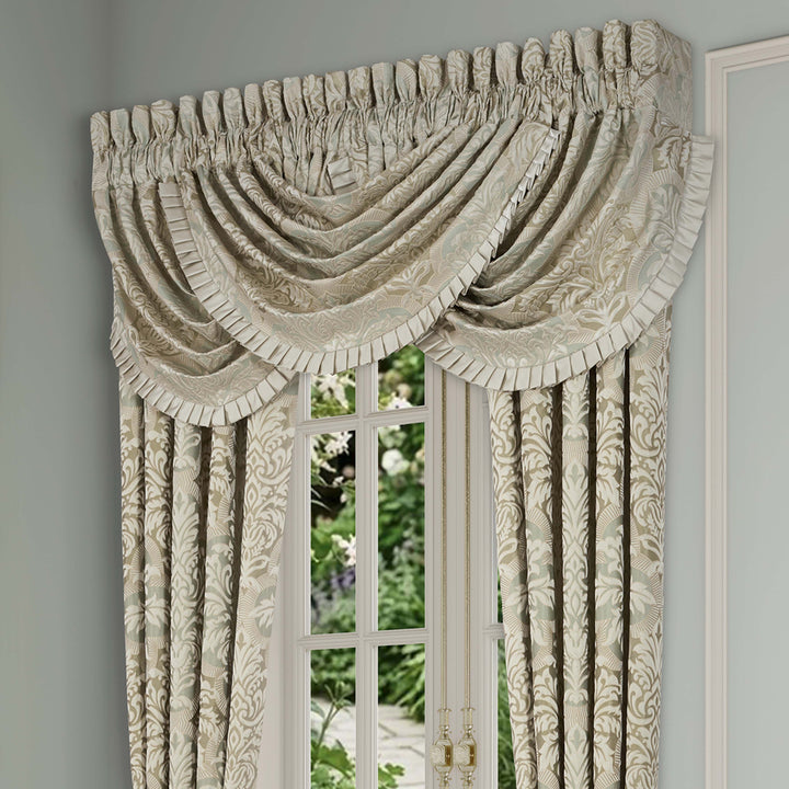 Anastasia Aqua Waterfall Window Valance Window Valances By J. Queen New York
