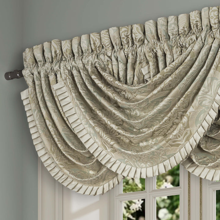 Anastasia Aqua Waterfall Window Valance Window Valances By J. Queen New York