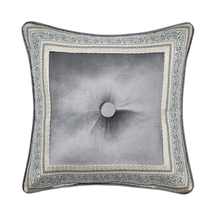 Annabelle Silver Square Decorative Throw Pillow 18" x 18" Throw Pillows By J. Queen New York