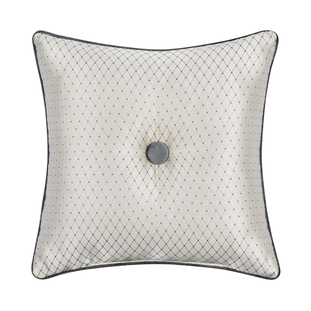 Annabelle Silver Square Decorative Throw Pillow 18" x 18" Throw Pillows By J. Queen New York