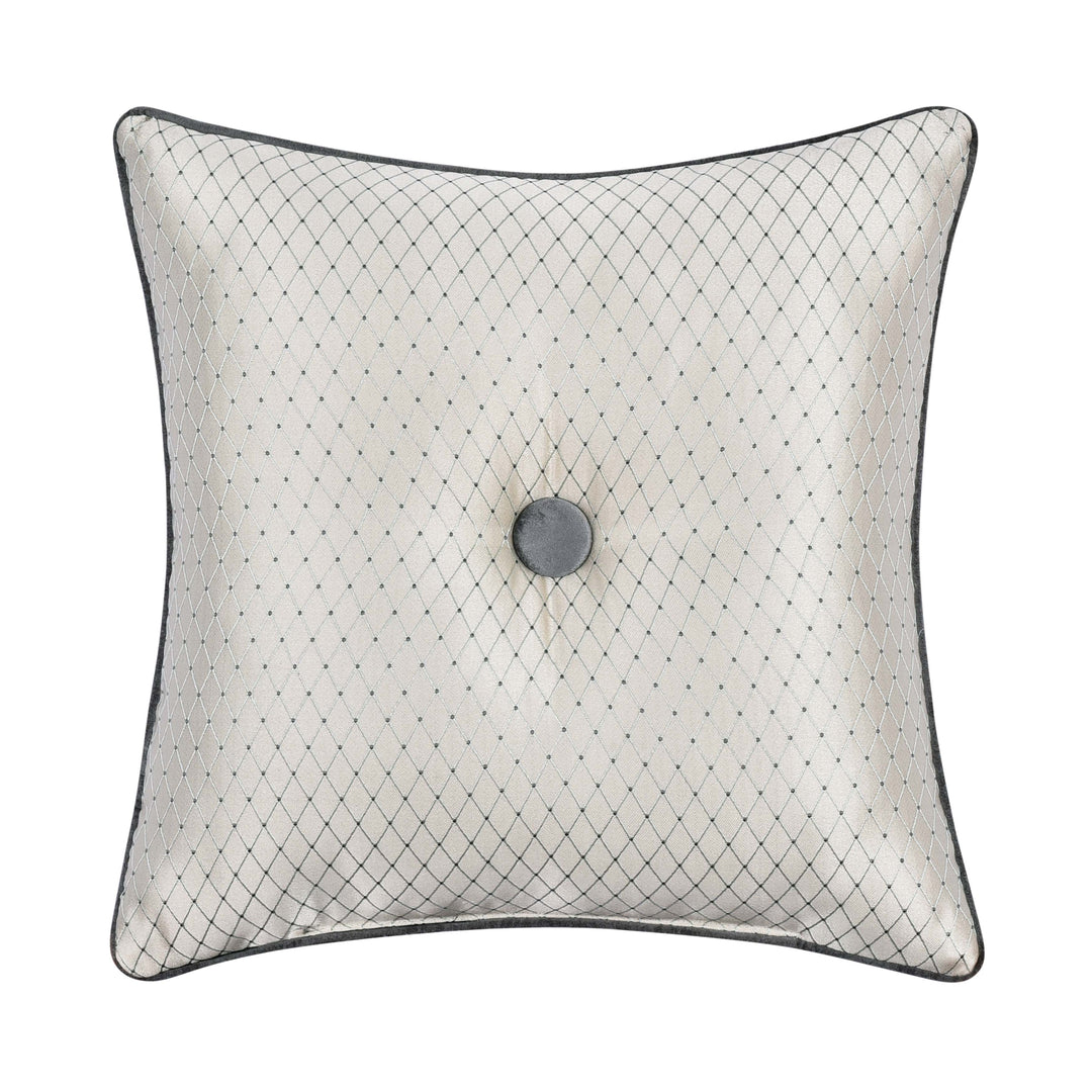 Annabelle Silver Square Decorative Throw Pillow 18" x 18" Throw Pillows By J. Queen New York