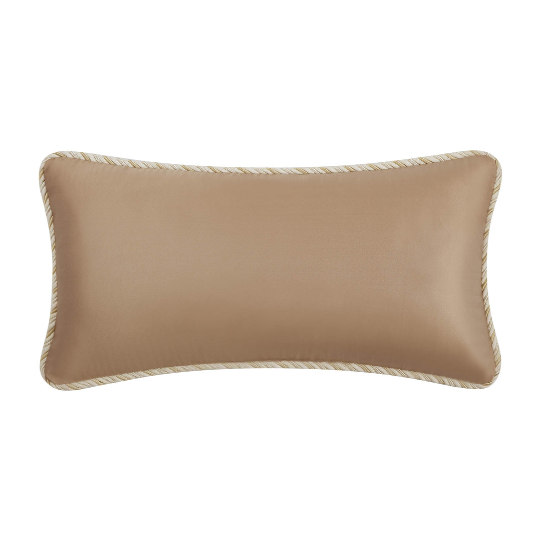 Ansonia Ivory/Gold Oblong Decorative Throw Pillow 24" x 12" Throw Pillows By Waterford