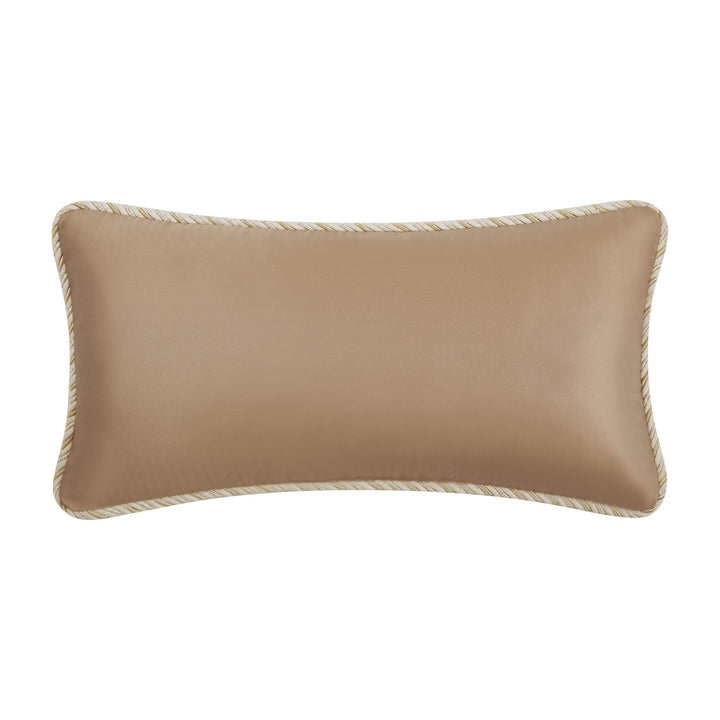 Ansonia Ivory/Gold Oblong Decorative Throw Pillow 24" x 12" Throw Pillows By Waterford