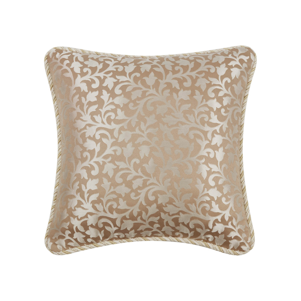 Ansonia Ivory/Gold Square Decorative Throw Pillow 18" x 18" Throw Pillows By Waterford