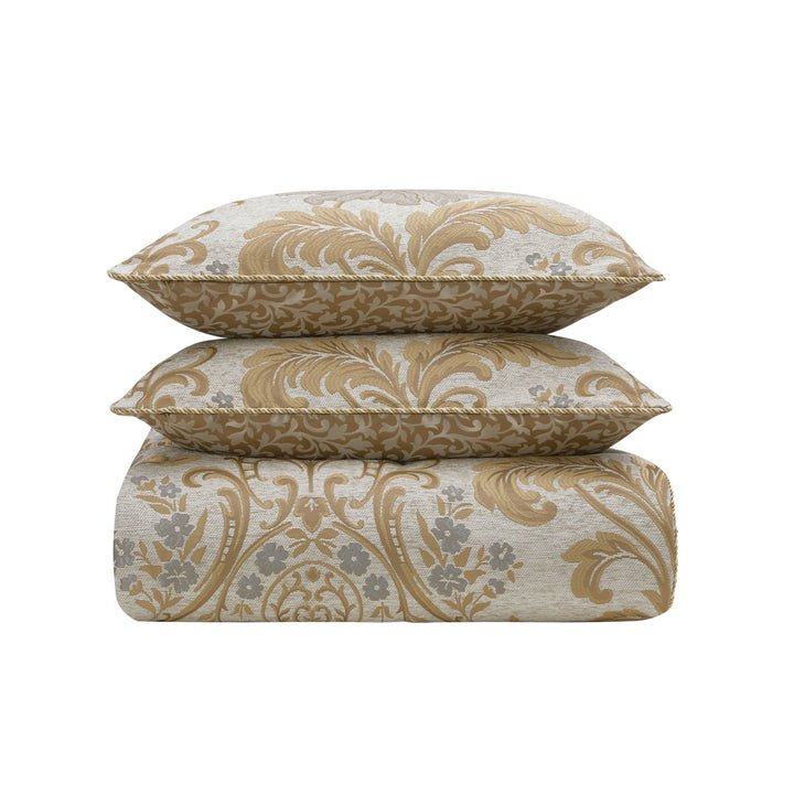 Ansonia Ivory/Gold 3 Piece Comforter Set Comforter Sets By Waterford