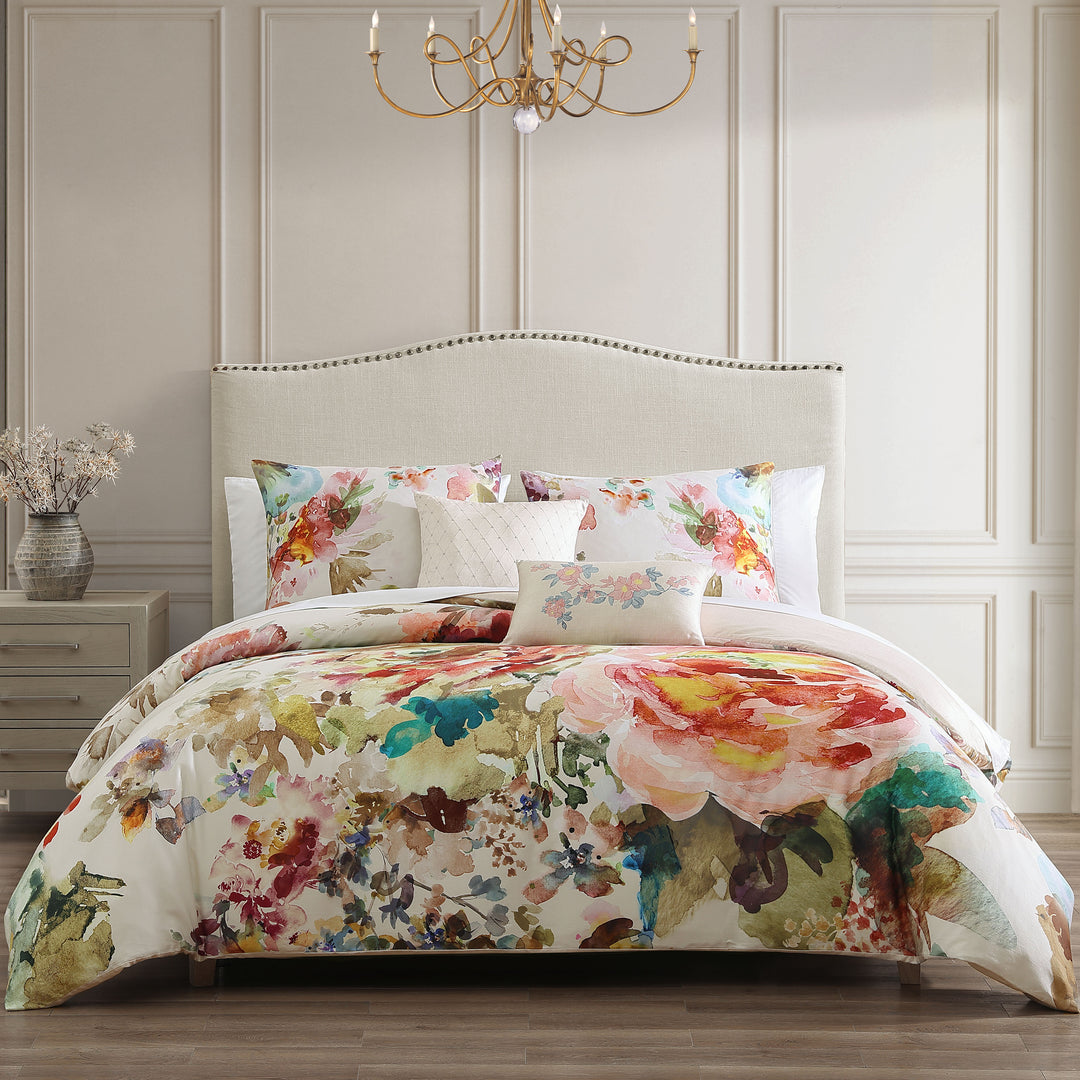 Bebejan Antique Flowers Ivory 3 Piece Reversible Duvet Cover Set Duvet Covers By Linen Chest