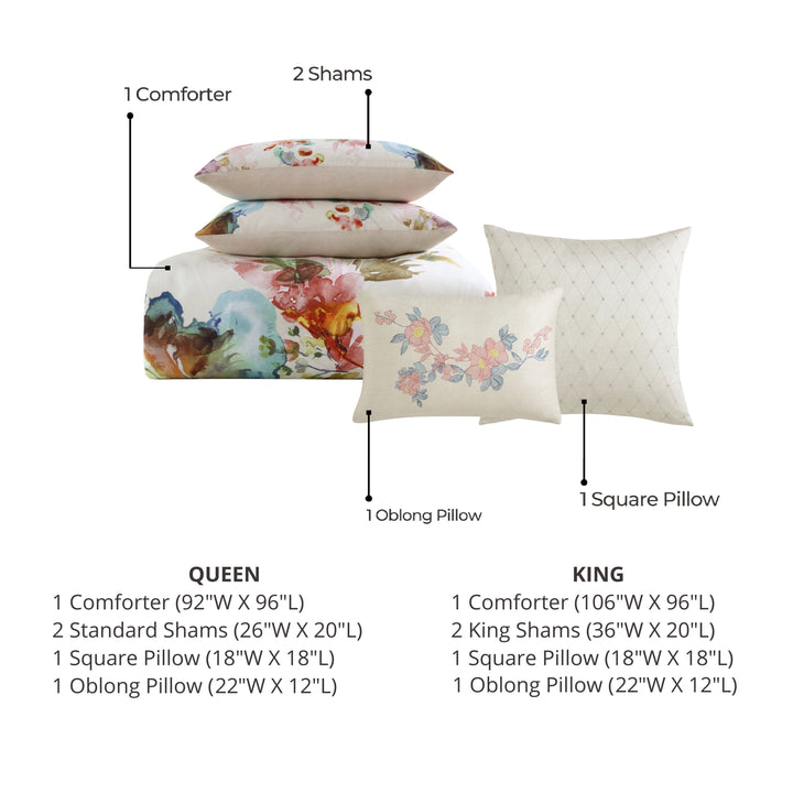 Bebejan Antique Flowers Ivory 5 Piece Reversible Comforter Set Comforter Sets By Bebejan®